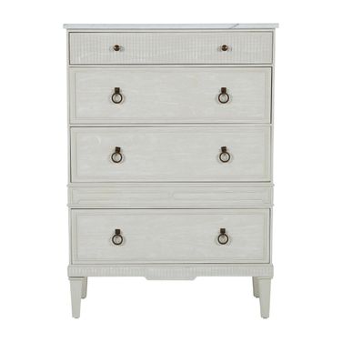 Archie Tallboy In Cerused White and Antique Bronze