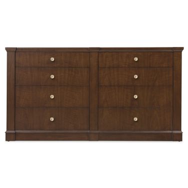Archives Eight-Drawer Dresser In Dark Wood