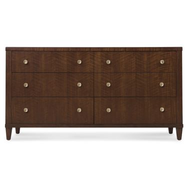 Archives Six-Drawer Dresser In Dark Wood