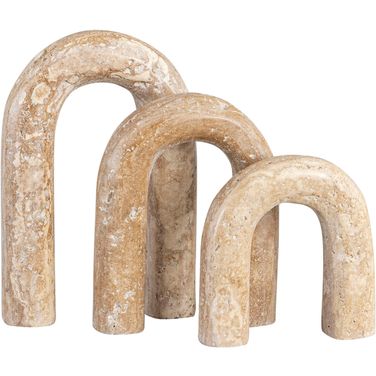 Arco Travertine 3 Piece Decorative Object In Natural