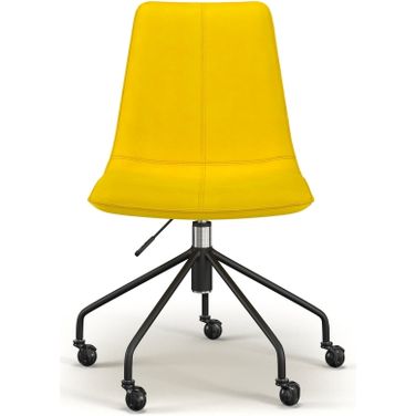 Arco Velvet Rolling Swivel Task Chair In Gold