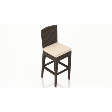 Arden Bar Chair In Canvas Flax and Chestnut