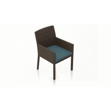 Arden Dining Arm Chair In Cast Lagoon and Chestnut