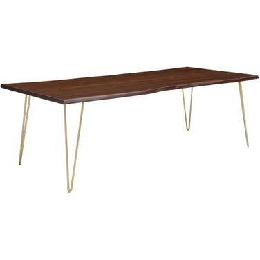 Ardor Gold Walnut 96 Inch Live Edge Acacia Wood Dining Table