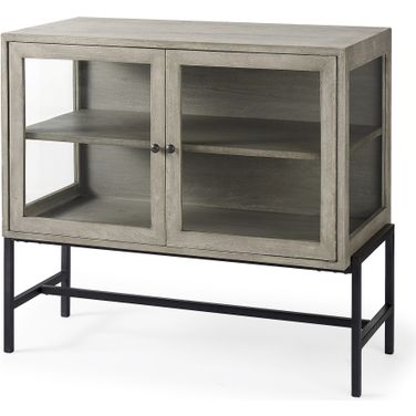 Arelius Accent Cabinet In Gray and Black