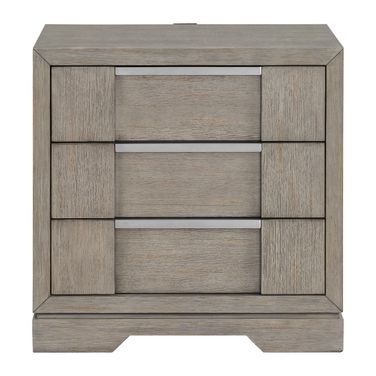 Argo 3-Drawer Nightstand with USB In Grey