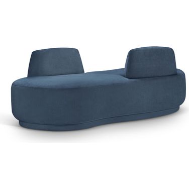 Argyle Chenille Fabric Chaise/Loveseat In Light Blue