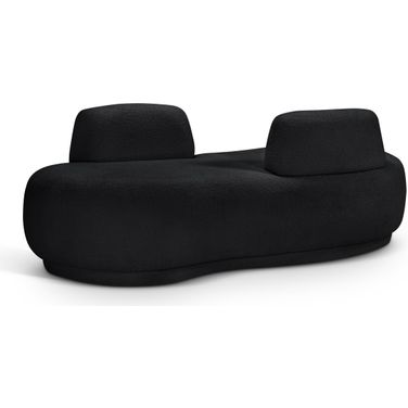 Argyle Teddy Fabric Chaise/Loveseat In Black