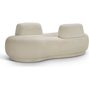 Argyle Teddy Fabric Chaise/Loveseat In Cream