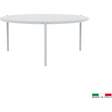 Aria Large Round End Table In White