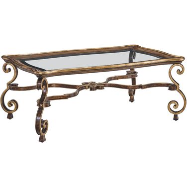 Aria Cocktail Table In Brown and Aged Gold