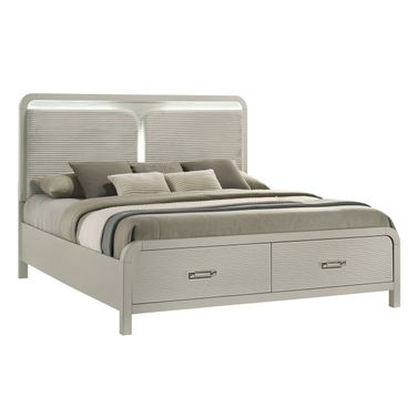Aria King Panel Bed In Beige