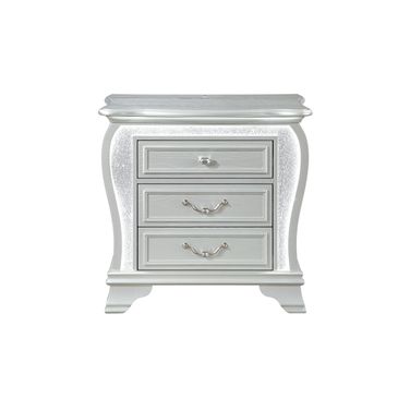 Aria Nightstand with LED In Silver