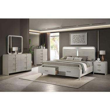 Aria Panel Bedroom Set In Beige