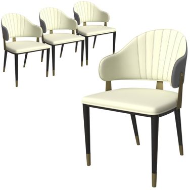 Aria Series Modern Dining Chair Set of 4 In Grey