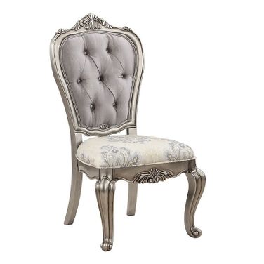 Ariadne Side Chair Set of 2 In Velvet and Antique Platinum