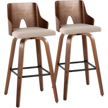 Ariana 30 Inch Fixed Height Barstool Set of 2 In Beige