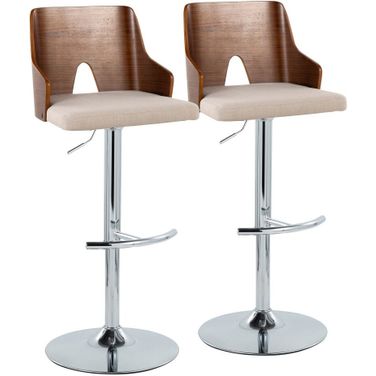 Ariana Adjustable Barstool Set of 2 In Chrome