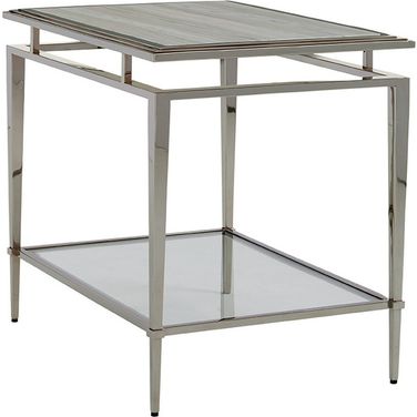 Ariana Athene Stainless End Table In Platinum