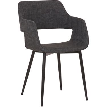 Ariana Mid-Century Charcoal Open Back Dining Accent Chair