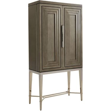 Ariana Cheval Bar Cabinet In Platinum