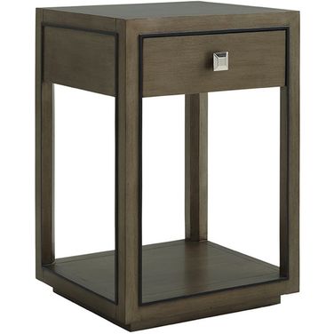 Ariana Margaux 1 Drawer Night Table In Platinum