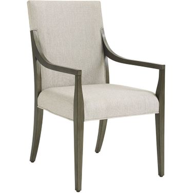 Ariana Saverne Upholstered Arm Chair Set of 2 In Platinum