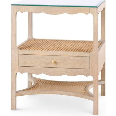 Arianna 1-Drawer Side Table In Sand