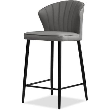 Ariel Smoke Leather And Black Legs Counter Stool