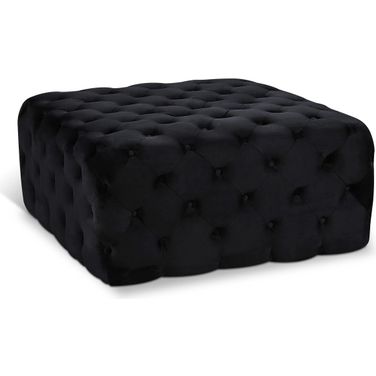 Ariel Velvet Ottoman/Bench In Black