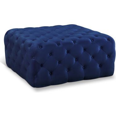 Ariel Velvet Ottoman/Bench In Navy