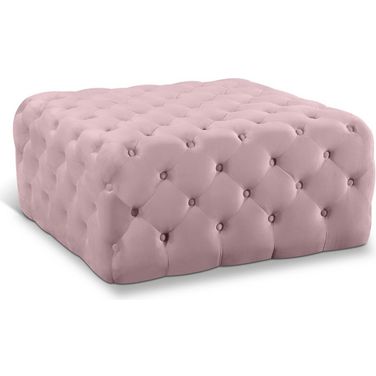Ariel Velvet Ottoman/Bench In Pink