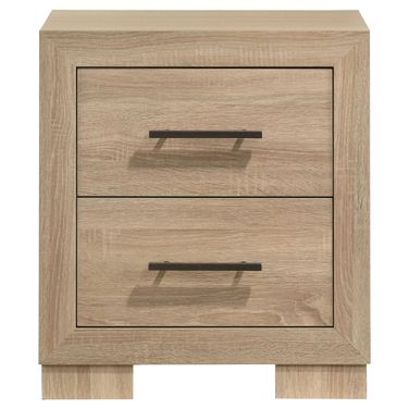 Arielle 2-Drawer Bedroom Nightstand with Casters In Light Oak