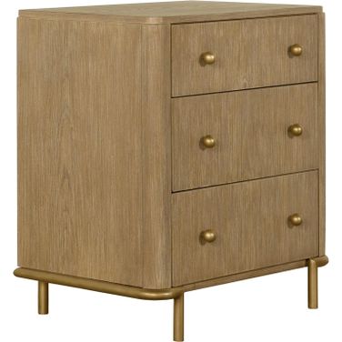 Arini 3-drawer Nightstand with Dual USB Ports Sand Wash
