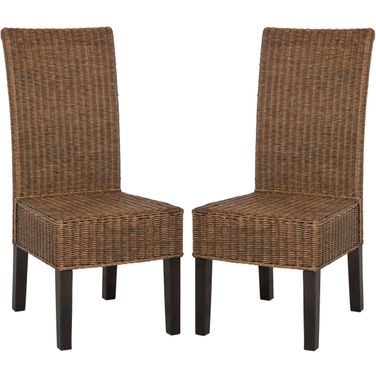 Arjun Brown Wicker Dining Chair Set of 2