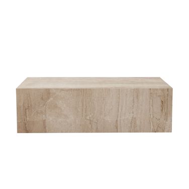 Ark Rectangle Cocktail Table In Genuine Beige Marble