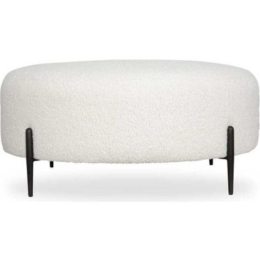 Arles Large Plush Ottoman In Black and White