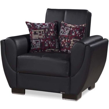 Armada Air Upholstered Convertible Armchair with Storage In Black AIR-AC-115-PU