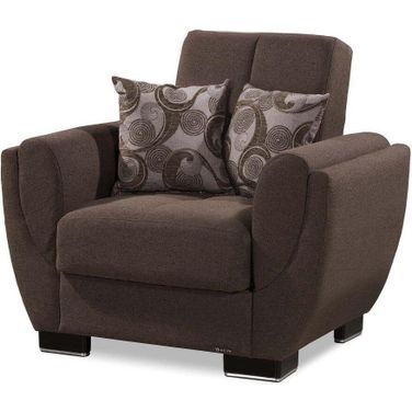 Armada Air Upholstered Convertible Armchair with Storage In Brown AIR-AC-112