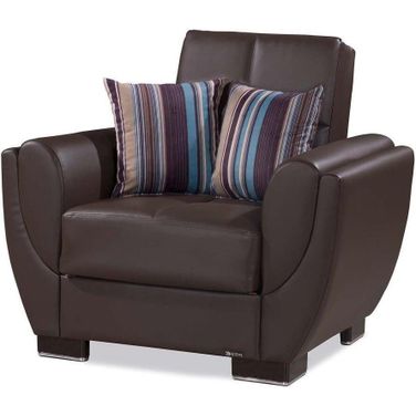 Armada Air Upholstered Convertible Armchair with Storage In Brown AIR-AC-116-PU