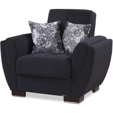 Armada Air Upholstered Convertible Armchair with Storage In Denim Blue