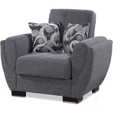 Armada Air Upholstered Convertible Armchair with Storage In Gray AIR-AC-113