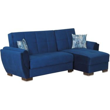Armada Air Upholstered Convertible Chaise Lounge with Storage In Blue