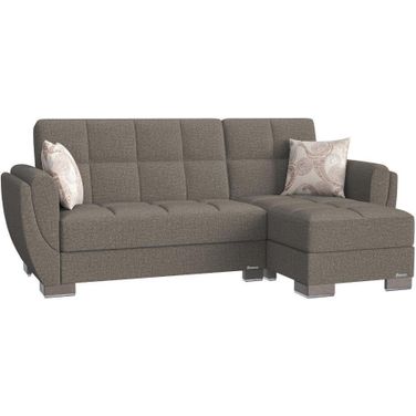Armada Air Upholstered Convertible Chaise Lounge with Storage In Light Brown