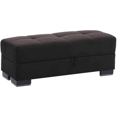 Armada Air Upholstered Ottoman with Storage In Matte Black