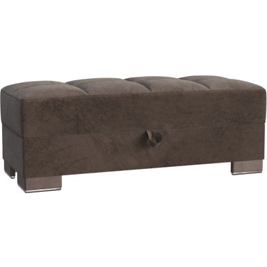 Armada Air Upholstered Ottoman with Storage In Brown/Black