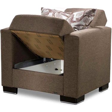 Armada Upholstered Convertible Armchair with Storage In Brown ARM-AC-12