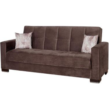 Armada Upholstered Convertible Sofabed with Storage In Brown