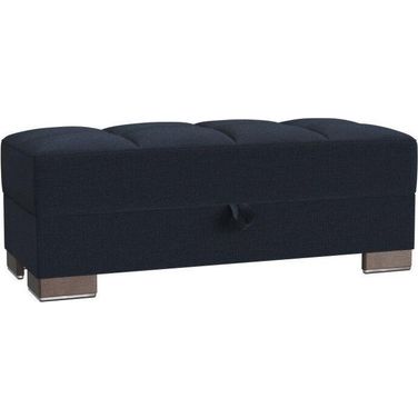 Armada Upholstered Ottoman with Storage In Denim Blue