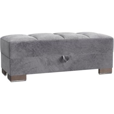 Armada Upholstered Ottoman with Storage In Gray ARM-O-1